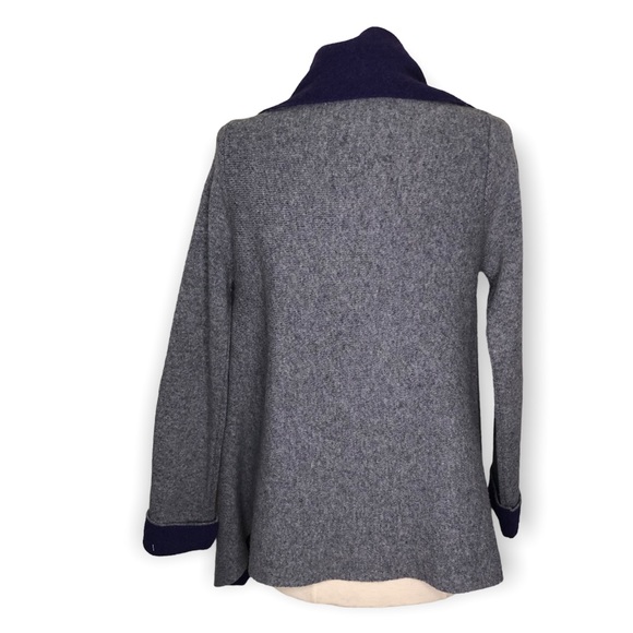 A IDA Grey & Purple One Button Cardigan Sweater Wool Blend - Picture 9 of 9